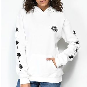 Billabong Palm Tree white hoodie sweatshirt